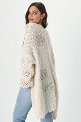Crochet it Ain't So Ivory Oversized Cardigan Sweater