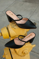 Maryna Black Pointed-Toe Mules