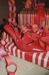 Lonnie Red Pointed-Toe Slingback Pumps