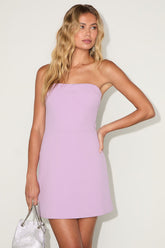 Nadine Lavender Strapless Tie-Back Mini Dress