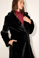 Tamron Black Faux Fur Longline Coat