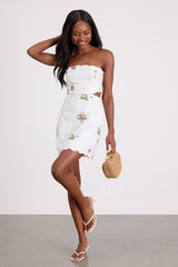 Alex White Embroidered Cutout Mini Dress