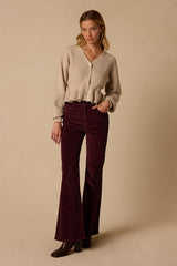 Ribcage Chocolate Brown Corduroy Flare Jeans