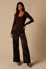 Easily Loved Brown Long Sleeve Bodysuit