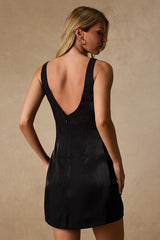 Lukea Black Metallic Sleeveless Scoop Back Shift Dress