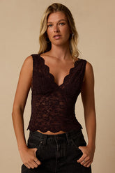Danika Dark Purple Lace Tank Top