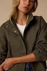 Malena Dark Olive Zip-Up Jacket