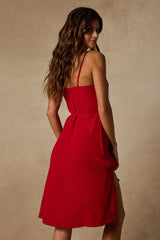 Camila Red Sleeveless Sheath Midi Dress