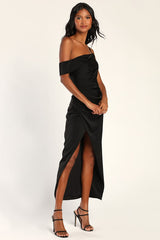 Showing Off a Little Black Asymmetrical Tulip Midi Dress