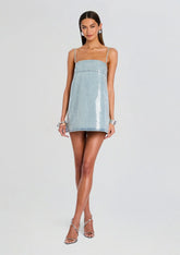 Nadiya Sequin Denim Dress