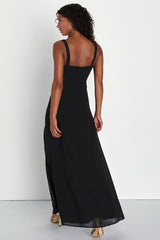 Remarkable Arrival Black Sleeveless Maxi Dress