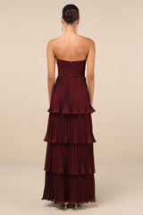 Seriously Sensational Plum Purple Strapless Tiered Maxi Dress