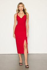All This Allure Red Strappy Backless Midi Dress