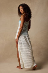 Gigi White Lace Slip Maxi Swim-Coverup Dress