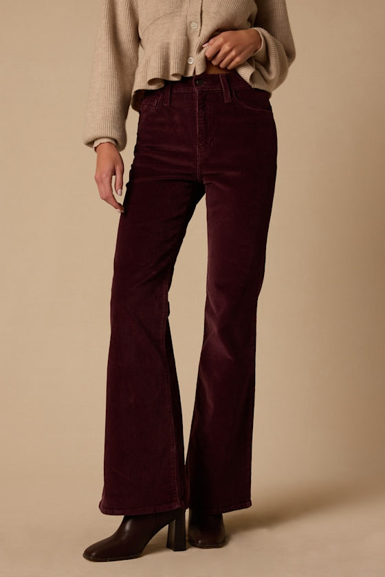 Ribcage Chocolate Brown Corduroy Flare Jeans