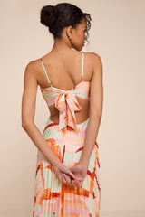 Myla Mint Green Multi Pleated Tie-Back Maxi Dress
