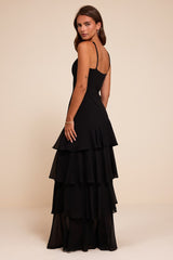 Amaria Black Tiered Maxi Dress