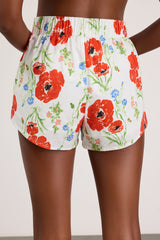 Delaina White Multi Floral Shorts