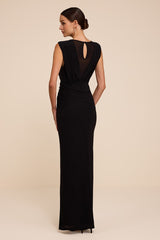 Beatrix Black Plunge Maxi Dress