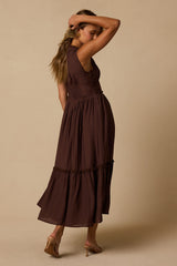 Lucy Brown Tiered Midi Dress