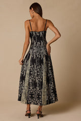 Emryn Black Multi Mixed Print Floral Maxi Dress